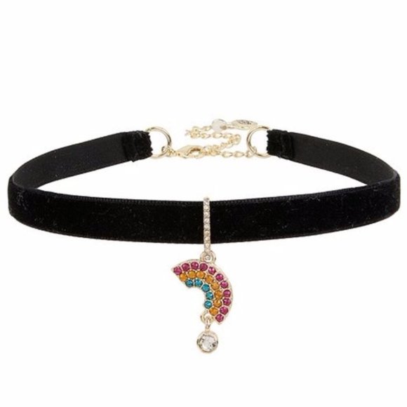 Betsey Johnson Jewelry - Betsey Johnson RAINBOW BLACK CHOKER